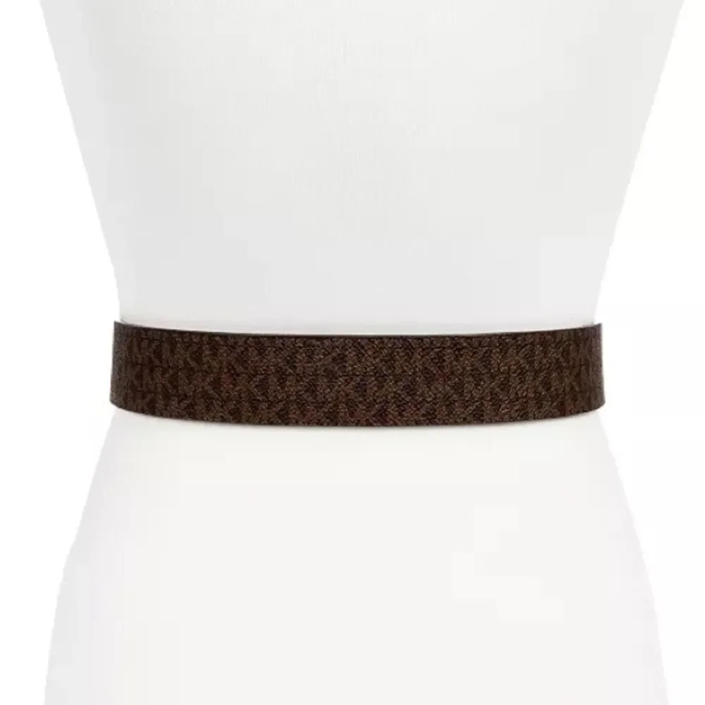 MICHAEL Michael Kors Reversible Logo with Logo Buckle Genuine Leather Belt